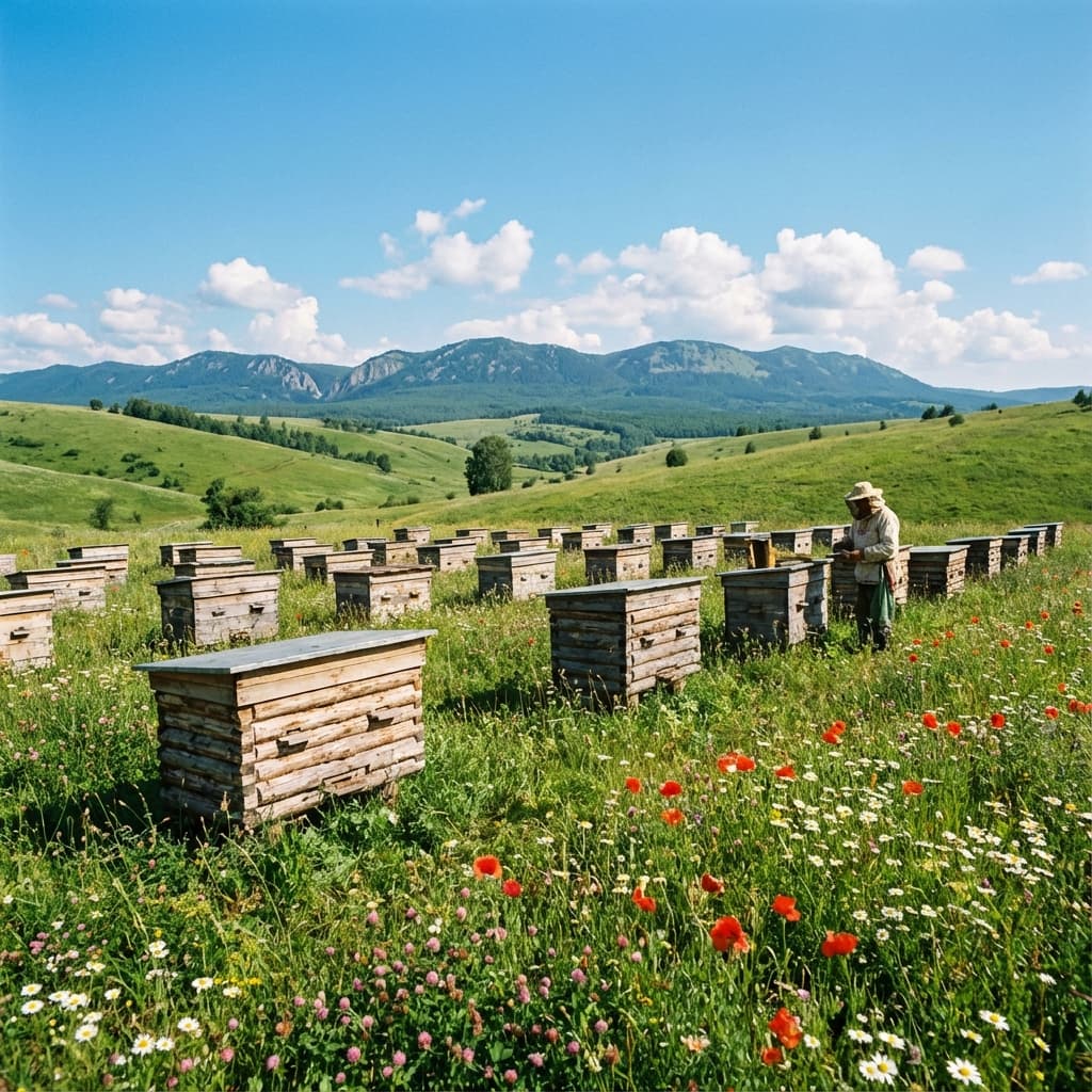 Пасека в горах Башкортостана